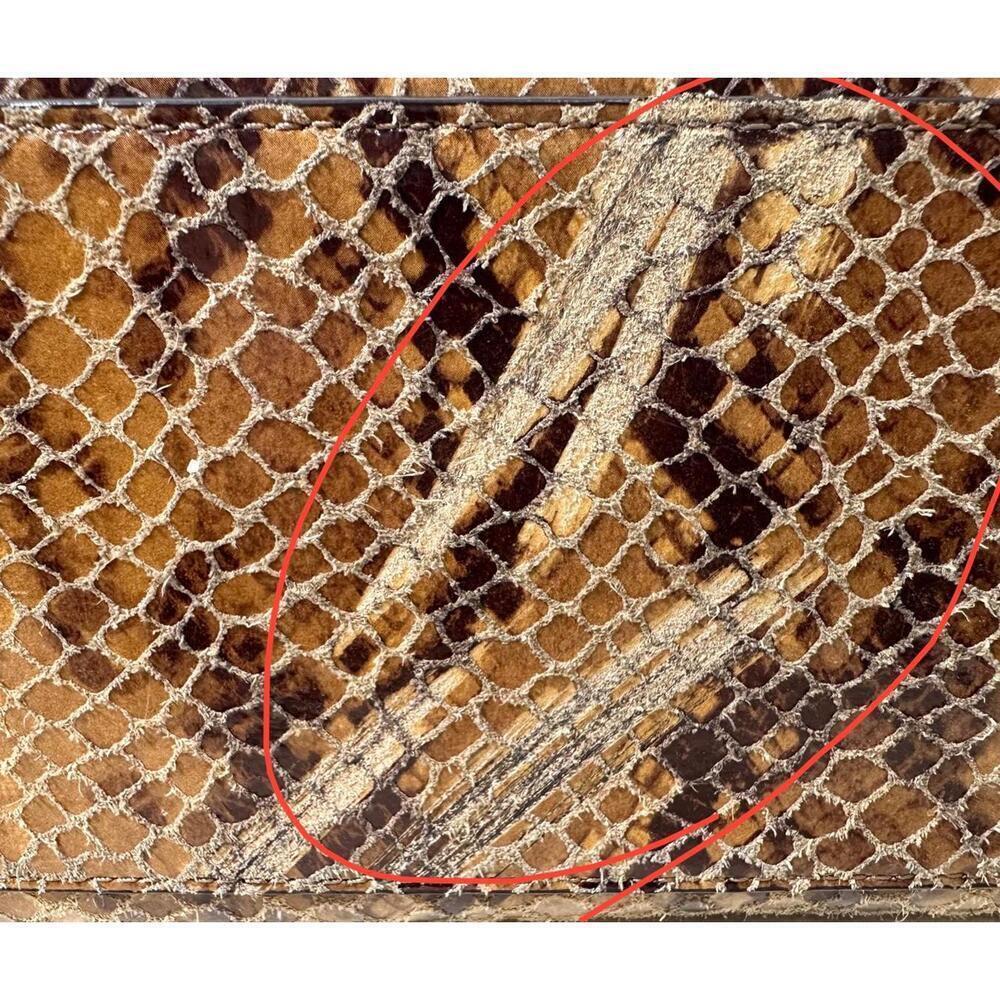 Michael Kors Snakeskin Embossed Tote Shoulder Bag Luxe Neutral Python Print READ - Picture 7 of 9